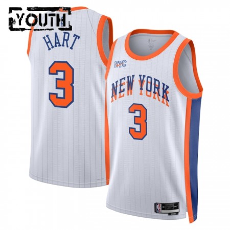 Barn New York Knicks Tröja Josh Hart Nike 2024-25 City Edition Vit Swingman